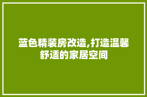 蓝色精装房改造,打造温馨舒适的家居空间