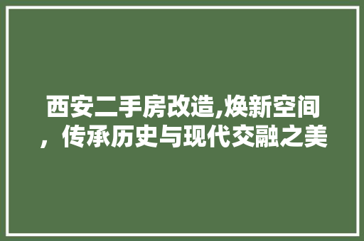 西安二手房改造,焕新空间，传承历史与现代交融之美