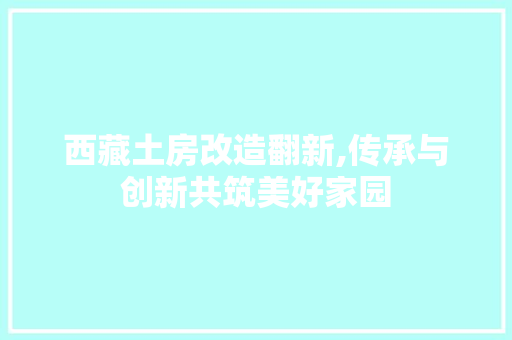 西藏土房改造翻新,传承与创新共筑美好家园