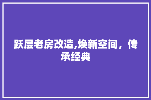 跃层老房改造,焕新空间，传承经典