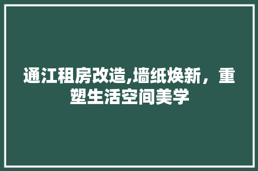 通江租房改造,墙纸焕新，重塑生活空间美学