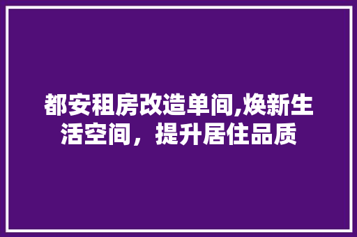 都安租房改造单间,焕新生活空间，提升居住品质