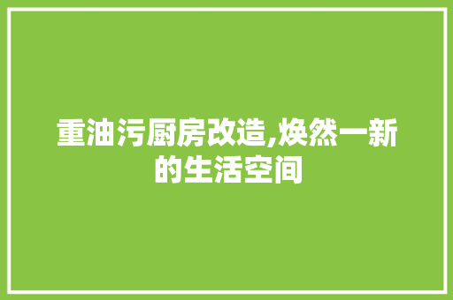 重油污厨房改造,焕然一新的生活空间