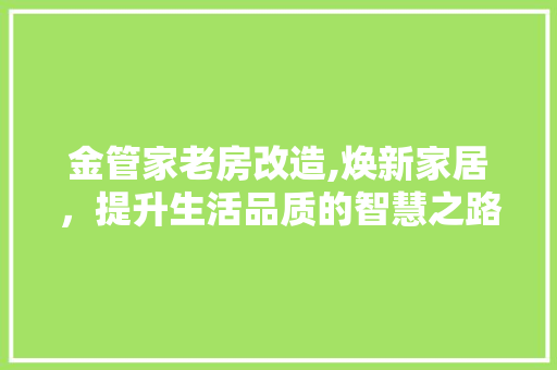 金管家老房改造,焕新家居，提升生活品质的智慧之路