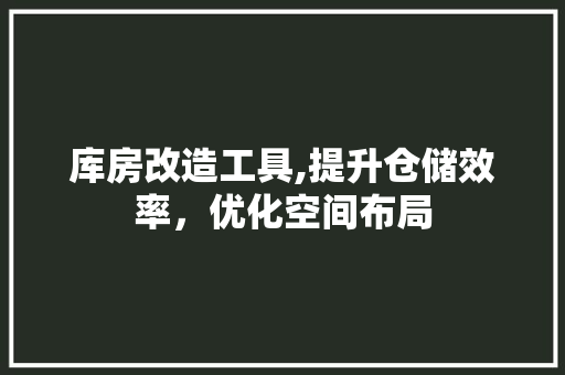 库房改造工具,提升仓储效率，优化空间布局
