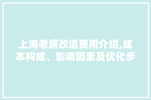 上海老房改造费用介绍,成本构成、影响因素及优化步骤