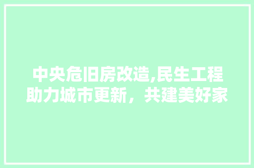 中央危旧房改造,民生工程助力城市更新，共建美好家园