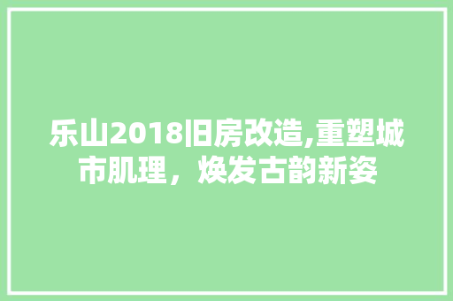 乐山2018旧房改造,重塑城市肌理，焕发古韵新姿
