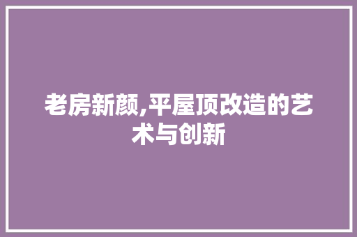 老房新颜,平屋顶改造的艺术与创新