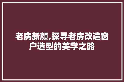 老房新颜,探寻老房改造窗户造型的美学之路