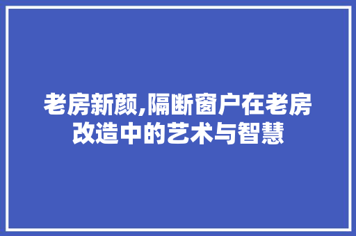 老房新颜,隔断窗户在老房改造中的艺术与智慧