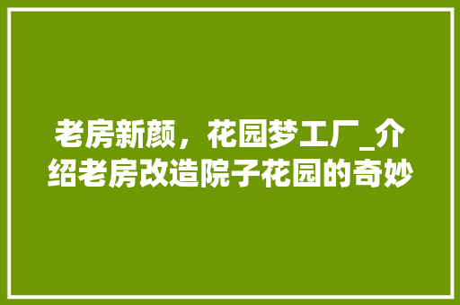老房新颜，花园梦工厂_介绍老房改造院子花园的奇妙之旅