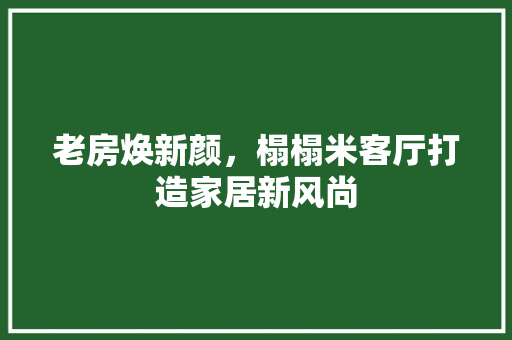 老房焕新颜，榻榻米客厅打造家居新风尚