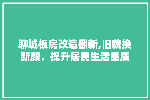 聊城板房改造翻新,旧貌换新颜，提升居民生活品质
