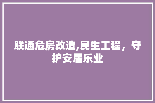 联通危房改造,民生工程，守护安居乐业