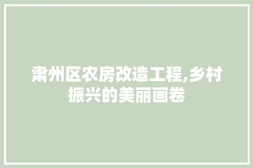 肃州区农房改造工程,乡村振兴的美丽画卷