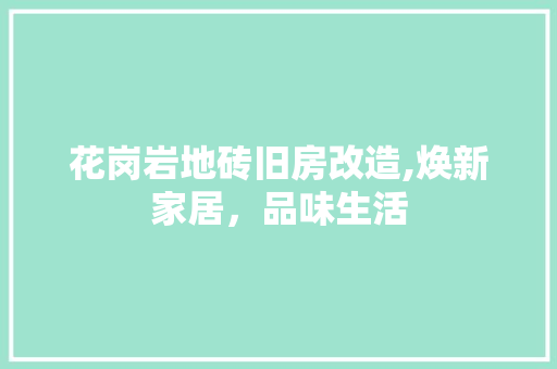 花岗岩地砖旧房改造,焕新家居，品味生活