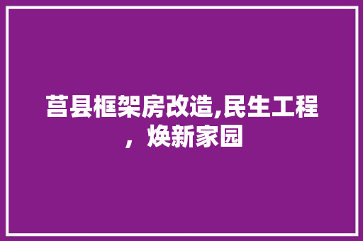 莒县框架房改造,民生工程，焕新家园