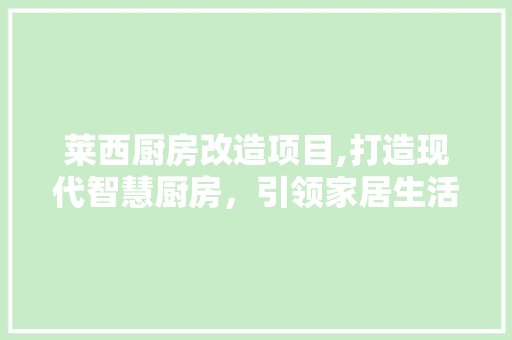 莱西厨房改造项目,打造现代智慧厨房，引领家居生活新潮流