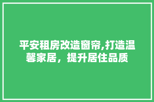 平安租房改造窗帘,打造温馨家居，提升居住品质