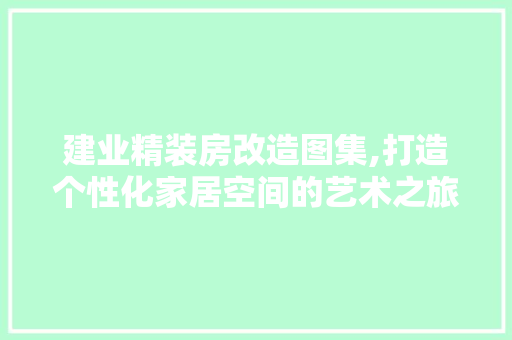 建业精装房改造图集,打造个性化家居空间的艺术之旅