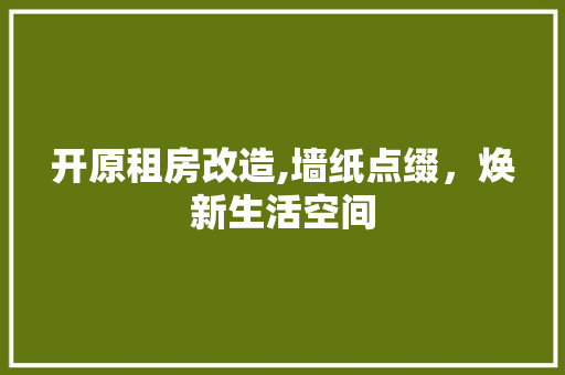 开原租房改造,墙纸点缀，焕新生活空间