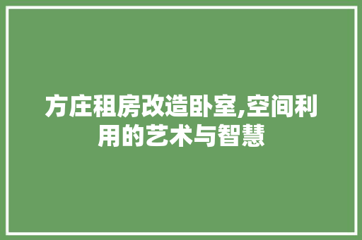 方庄租房改造卧室,空间利用的艺术与智慧