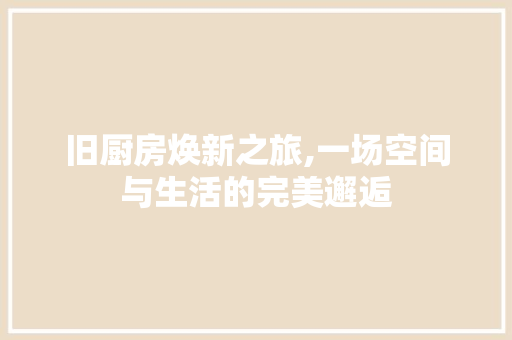 旧厨房焕新之旅,一场空间与生活的完美邂逅