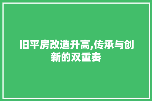 旧平房改造升高,传承与创新的双重奏