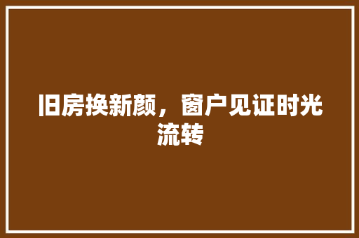 旧房换新颜，窗户见证时光流转