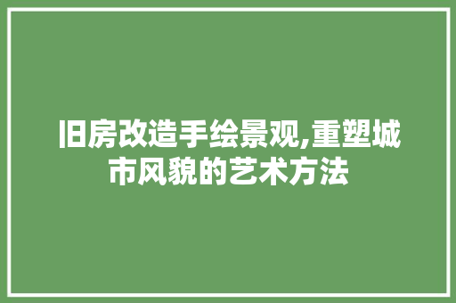 旧房改造手绘景观,重塑城市风貌的艺术方法