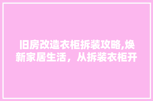 旧房改造衣柜拆装攻略,焕新家居生活，从拆装衣柜开始