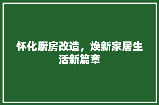 怀化厨房改造，焕新家居生活新篇章