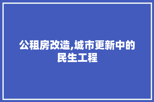 公租房改造,城市更新中的民生工程
