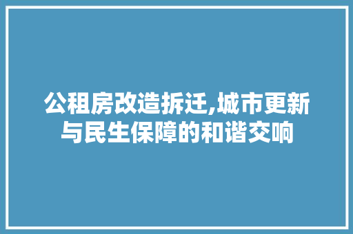 公租房改造拆迁,城市更新与民生保障的和谐交响