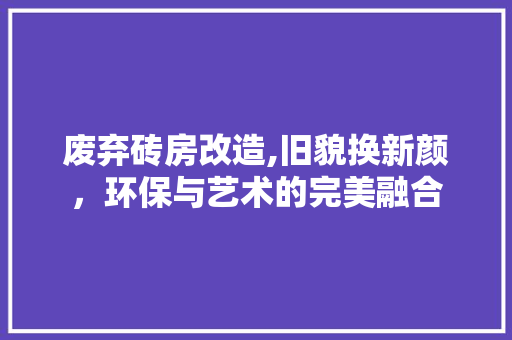 废弃砖房改造,旧貌换新颜，环保与艺术的完美融合