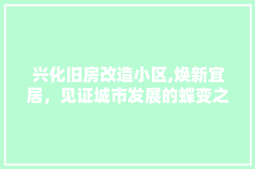 兴化旧房改造小区,焕新宜居，见证城市发展的蝶变之路