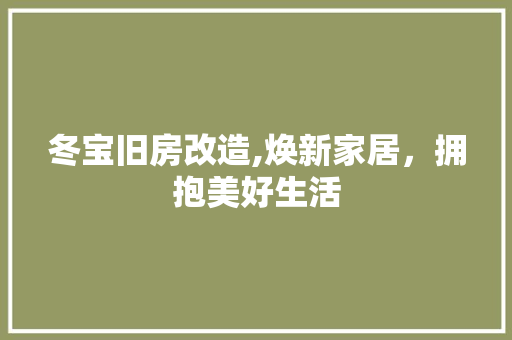 冬宝旧房改造,焕新家居，拥抱美好生活