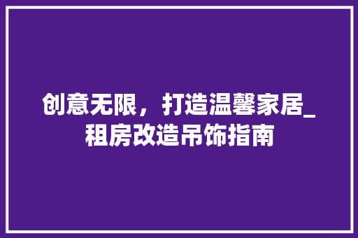 创意无限，打造温馨家居_租房改造吊饰指南