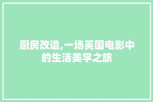 厨房改造,一场英国电影中的生活美学之旅