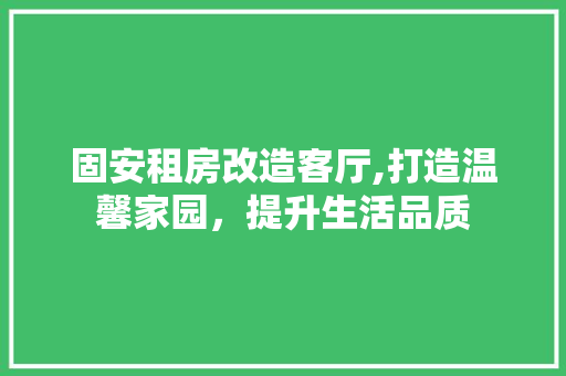 固安租房改造客厅,打造温馨家园，提升生活品质
