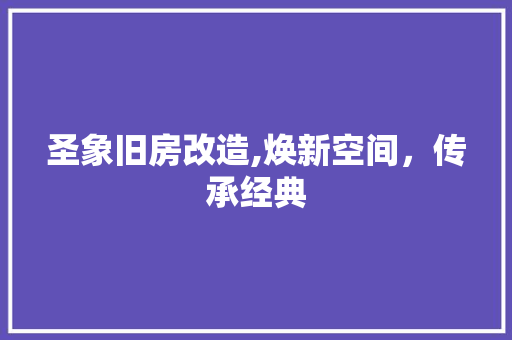 圣象旧房改造,焕新空间，传承经典