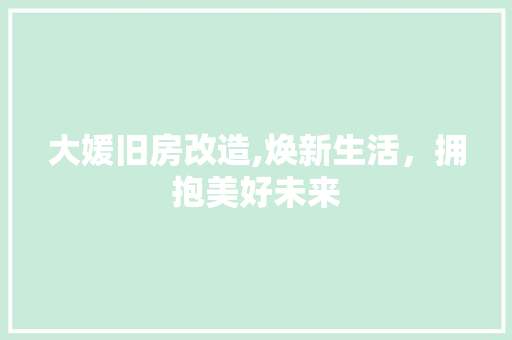 大媛旧房改造,焕新生活，拥抱美好未来