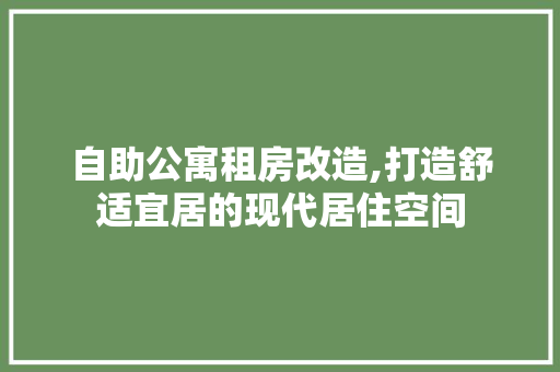 自助公寓租房改造,打造舒适宜居的现代居住空间