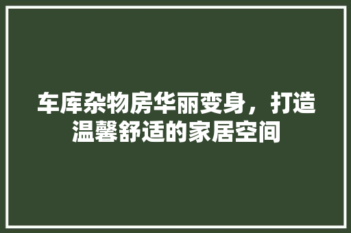 车库杂物房华丽变身，打造温馨舒适的家居空间