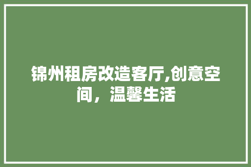 锦州租房改造客厅,创意空间，温馨生活