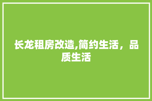 长龙租房改造,简约生活，品质生活