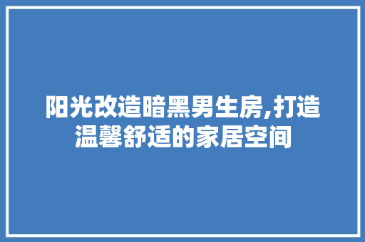 阳光改造暗黑男生房,打造温馨舒适的家居空间