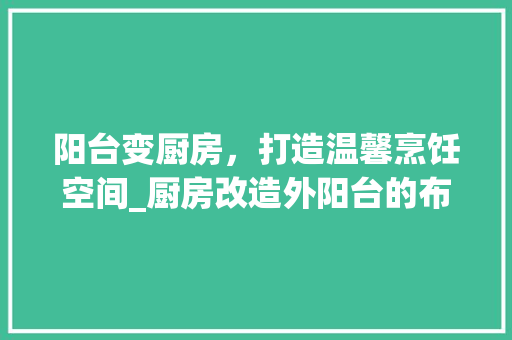 阳台变厨房，打造温馨烹饪空间_厨房改造外阳台的布局与方法