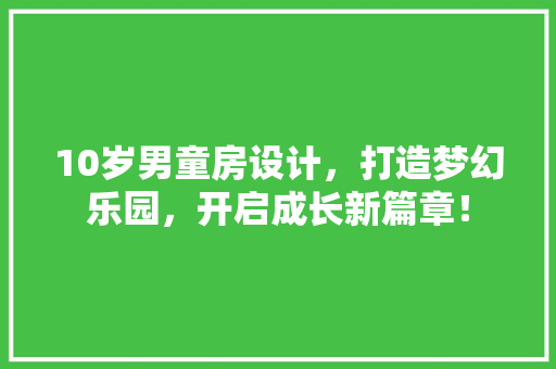 10岁男童房设计，打造梦幻乐园，开启成长新篇章！